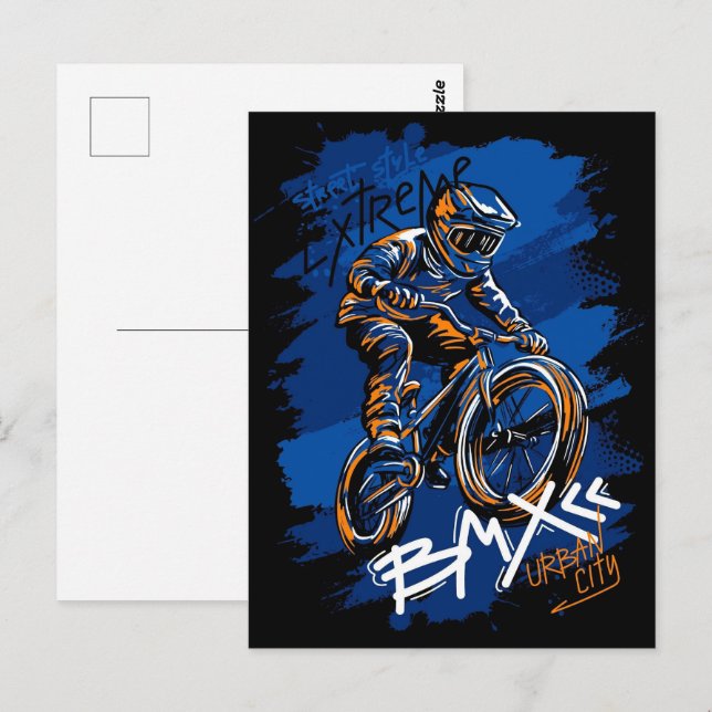 Cartão Postal Bmx Bicycle Urban Graffiti streetwear  (Frente/Verso)