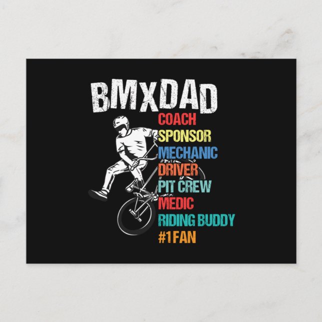 Cartão Postal BMX Dad Father Extreme Sport Stunt Bicycle Gift (Frente)
