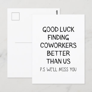 Cartão Postal Boa Sorte Encontrar Colegas Melhores Que A Camisa-