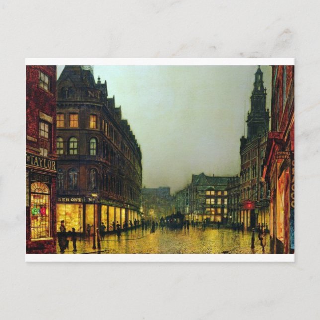 Cartão Postal Boar Lane, Leeds de John Atkinson Grimshaw (Frente)