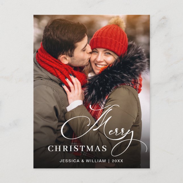 Cartão Postal Boas Festas de Natal moderno Saudações FOTO (Frente)