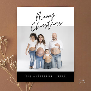 Cartão Postal Boas Festas, Foto de Família de Natal Moderna