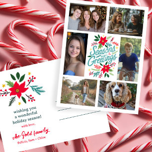 Cartão Postal BOAS FESTAS Natal PERSONALIZADO 6 FOTO Feriado