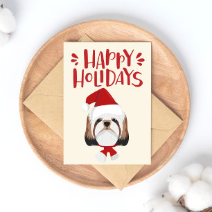 Cartão Postal Boas Festas - Natal Shih Tzu Fofo