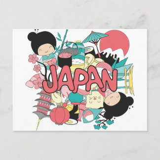 Cartão Postal Boas-vindas do Japão Cultura Ásia Parade Life