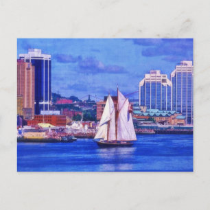 Cartão Postal Boat de Schooner em Halifax Nova Escócia