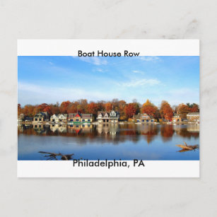 Cartão Postal Boat House Row, Filadélfia, selo postal PA
