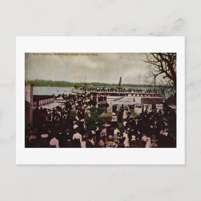 Cartão Postal Boat Landing Reeds Lake Grand Rapids, Michigan (Frente)