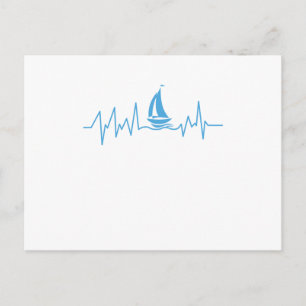 Cartão Postal Boat Sailing Gift Heartbeat Encantado