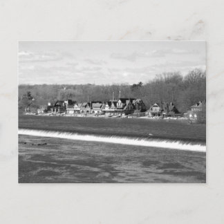 Cartão Postal Boathouse Row Winter b/w