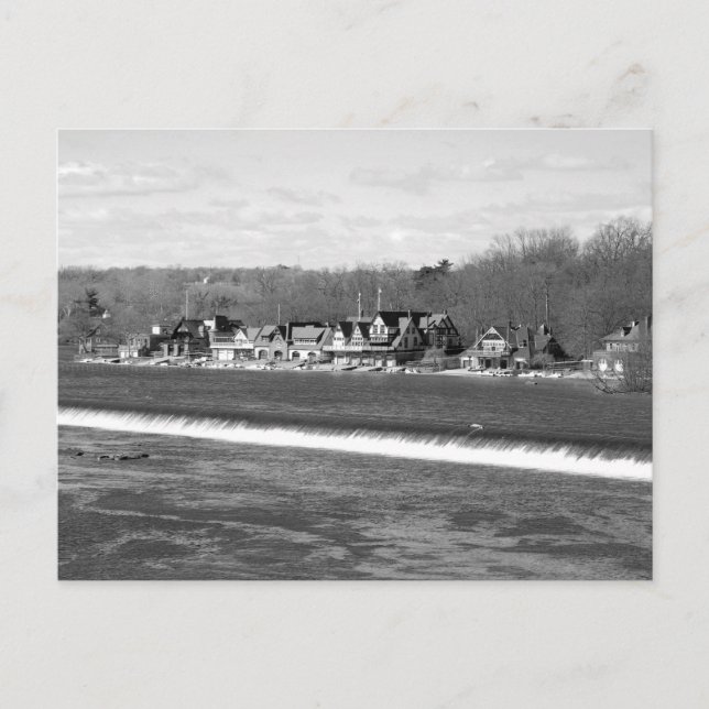 Cartão Postal Boathouse Row Winter b/w (Frente)