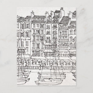 Cartão Postal Boats Vieux-Port Marselha, França