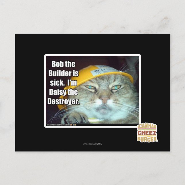 Cartão Postal Bob, o Construtor está doente (Frente)