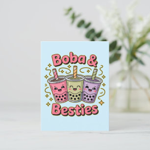 Cartão Postal BOBA & Amigas Vibes – Perfeito para Amantes de Chá