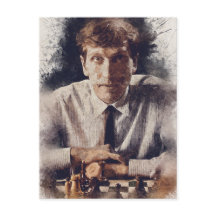 Bobby Fischer ✪ Estética Chess Watercolor Art