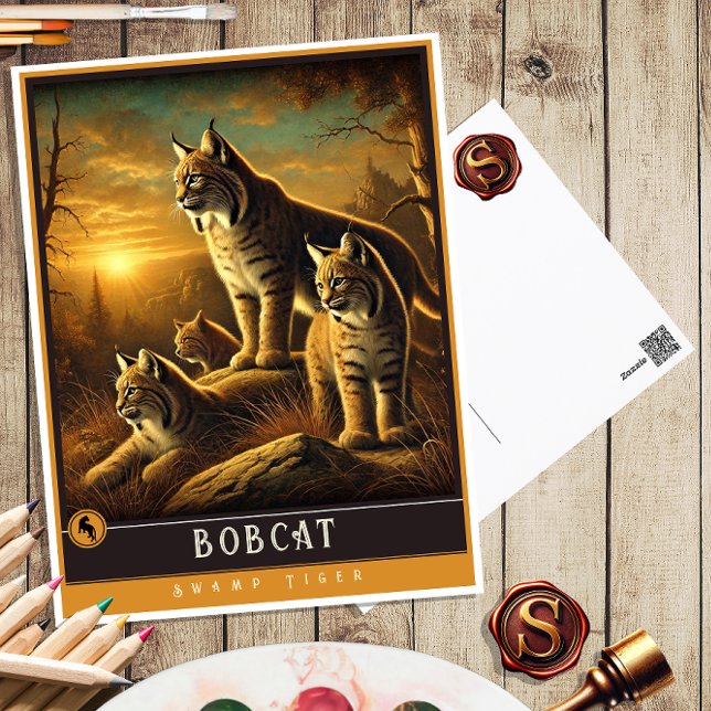 Cartão Postal Bobcat | Cartão-postal para animais de cunhagem fa (Criador carregado)