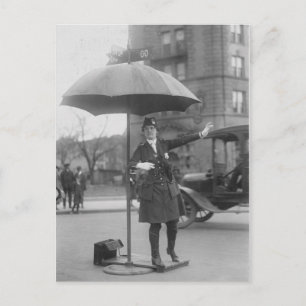 Cartão Postal Bobina de tráfego da mulher - vintage