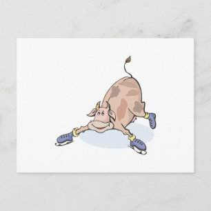 Cartão Postal bobo em skates de gelo