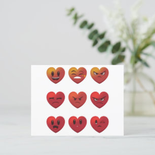 Cartão Postal Bobo Enfrenta Corações Engraçados