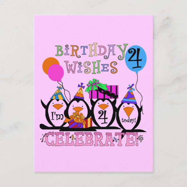 Cartão Postal Bobo Pinguins 4º t-shirts e presentes (Frente)