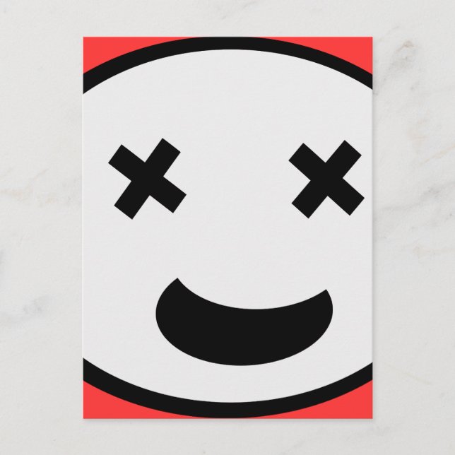Cartão Postal Bobo X Olhos Oval Face (Frente)