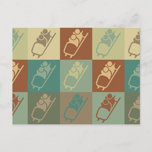 Cartão Postal Bobsled Pop Art (Frente)