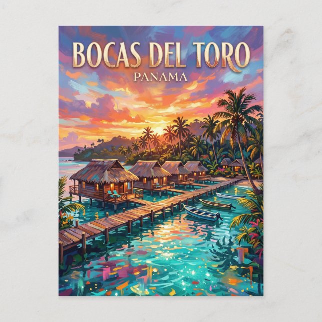 Cartão Postal Bocas del Toro Panamá (Frente)