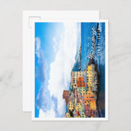 Cartão Postal Boccadasse marina panorama em Génova Itália
