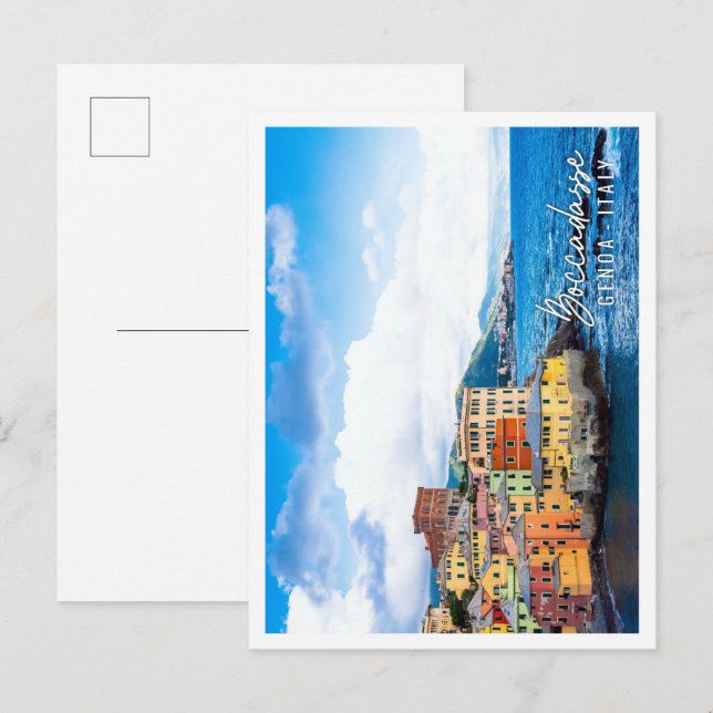 Cartão Postal Boccadasse marina panorama em Génova Itália (Frente/Verso)