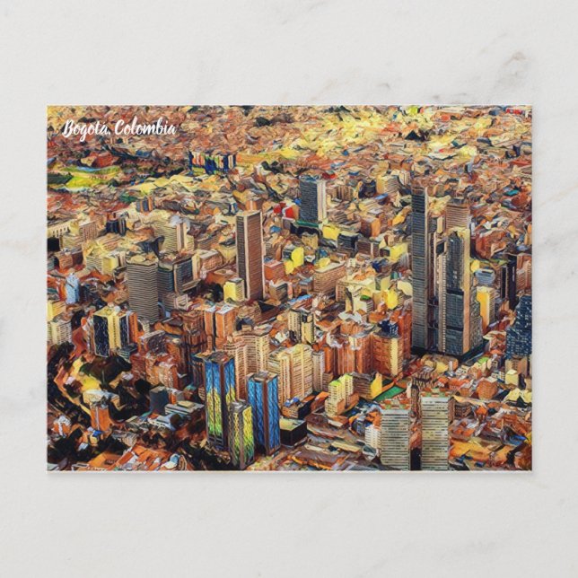 Cartão Postal Bogotá, Colombia, City View Art (Frente)