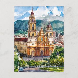 Cartão Postal Bogota, Colômbia — Pintura Aquarela
