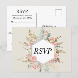Cartão Postal Bohemian Floral Rsvp