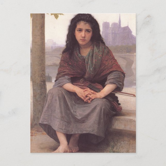 Cartão Postal Bohemienne (Bohemian) por William Bouguereau (Frente)