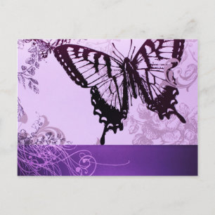 Cartão Postal boho chique hipster feminino borboleta