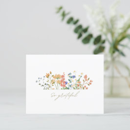 Cartão Postal Boho De Flor De Viúva De Verão Obrigado