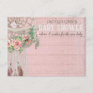 Cartão Postal BOHO Dream Catcher Floral Advist Girl Chá de fral