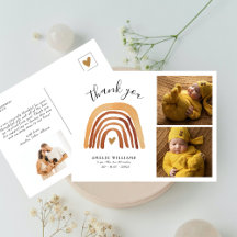 Boho Fall Rainbow 2 Foto Novo Bebê Obrigado