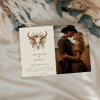 Boho Floral Skull Western Weding Date