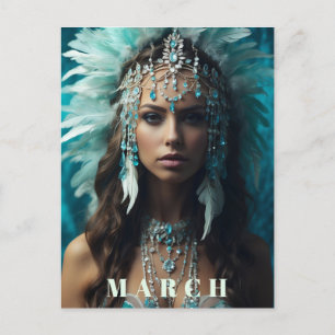 Cartão Postal *~* Boho MARCH AQUAMARINE AP53 Headdress