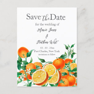 Cartão Postal Boho Orange Blossom Salva a Data