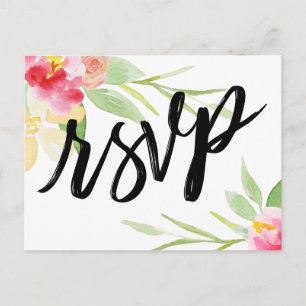 Cartão Postal Boho Watercolor Floral Boho