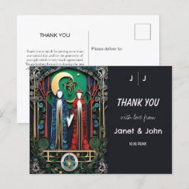 Cartão Postal Boho Wedding Obrigado