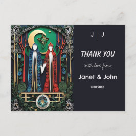 Cartão Postal Boho Wedding Obrigado