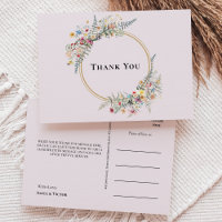 Boho Wildflower Fern Lavanda Casamento Obrigado