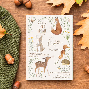 Cartão Postal Boho Woodland Animal Budget Invite