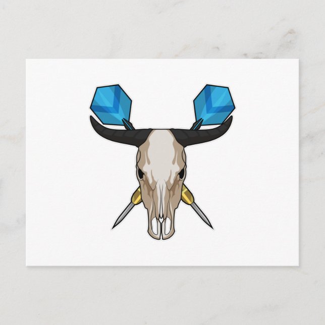 Cartão Postal Boi no Darts com Dardo (Frente)