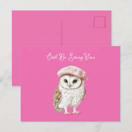 Cartão Postal Boina Rosa Chic Castanho Branco Coruja Estará Vend