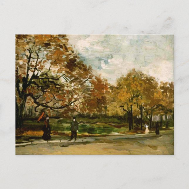 Cartão Postal Bois de Boulogne, Pessoas Caminhando, Vincent van  (Frente)