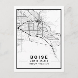 Cartão Postal Boise Idaho EUA Viagem Map Poster