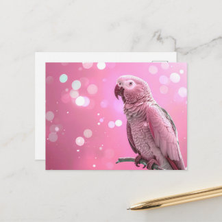 Cartão Postal Bokeh Bonito Papagaio Africano
